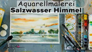 Alice-ART | Aquarell Kurs 7 für Fortgeschrittene | Salzwasser Himmel | Aquarell lernen | watercolor