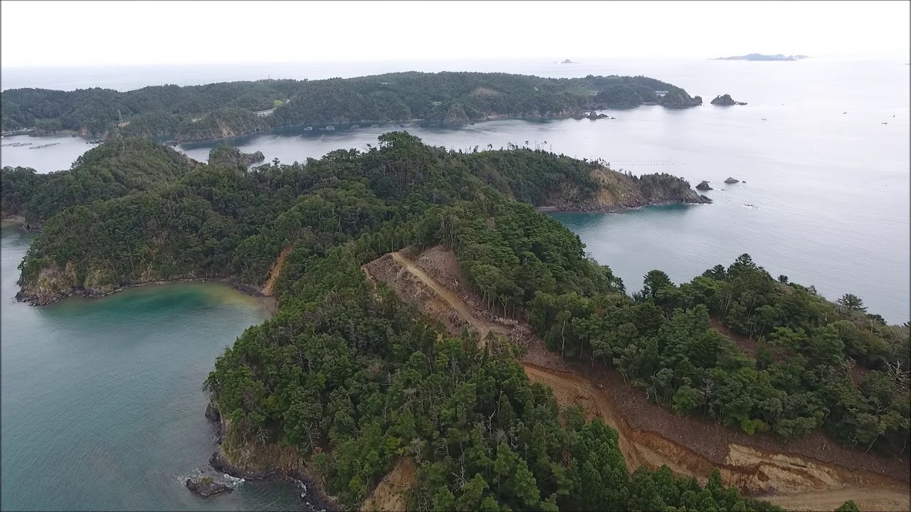 女川町出島架橋ドローン空撮動画 20190913 YouTube
