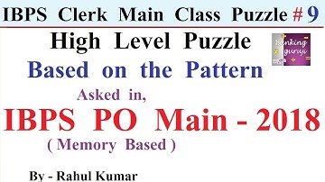 High Level Puzzle Asked in IBPS PO Main 2018 // Memory Based