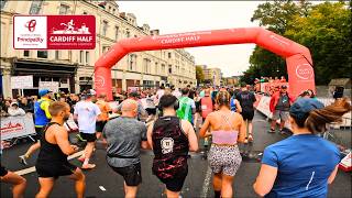 Sub-1:45 Cardiff Half Marathon 2024 Full Race  | Virtual Run Fast Race Treadmill Workout Scenery