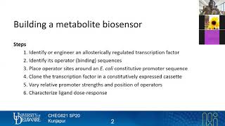 25 Building biosensors | Biosensors & Synthetic Circuits | Lecture 15 | Metabolic Engineering | SP20