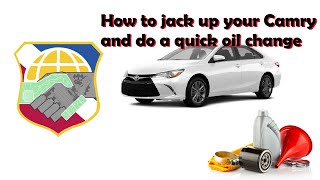Jack points, raise and Oil Change a 2017 Toyota Camry same as (20112017)