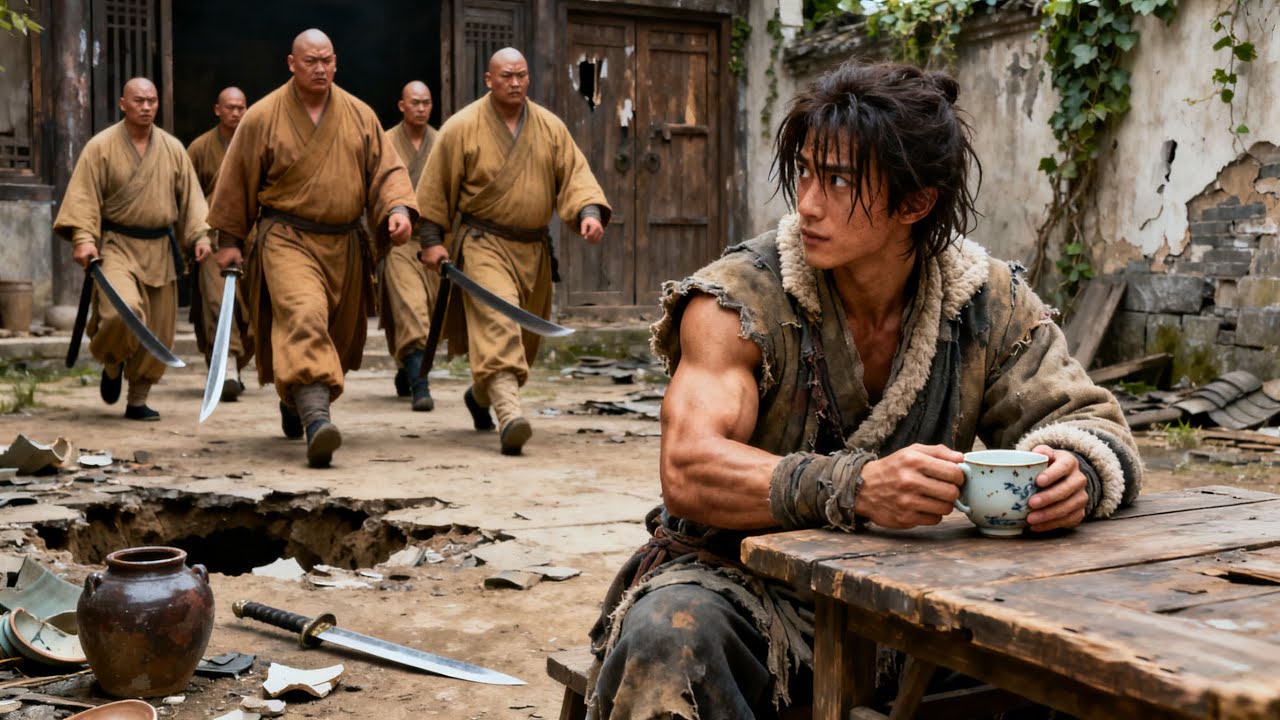 功夫電影！邋遢乞丐竟是聞名江湖的喬峰大俠，三招拿下少林武僧！ 💥 #中国电视剧 #KungFu #Martial Arts Movies