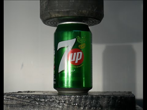 How Much Weight Can a Soda Can Hold? Hydraulic Press Test 