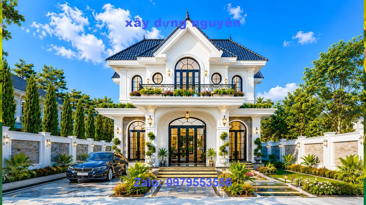Mẫu Biệt Thự 2 Tầng Mái Thái Diện Tích 8x22m Thiết Kế 5 Phòng Ngủ #nha2tang #maithai