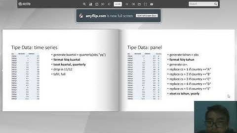 Video Praktek Cara Menggunakan STATA Dalam Format Data Cross Section, Time Series, Panel