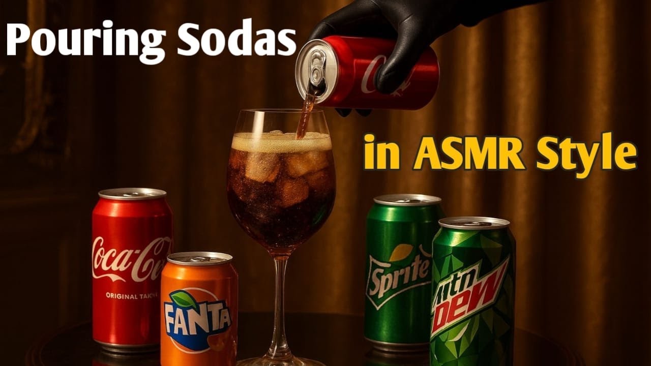 Pouring  fizzing Drink Sound ASMR 🥤 | Fizzing Sprite, Coca-Cola, Fanta & Mountain Dew Sounds