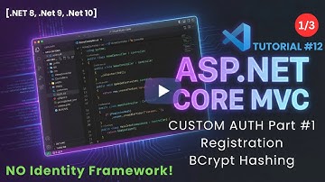 ASP.NET Core MVC Custom Authentication Part 1 | User Registration & BCrypt Hashing | Tutorial