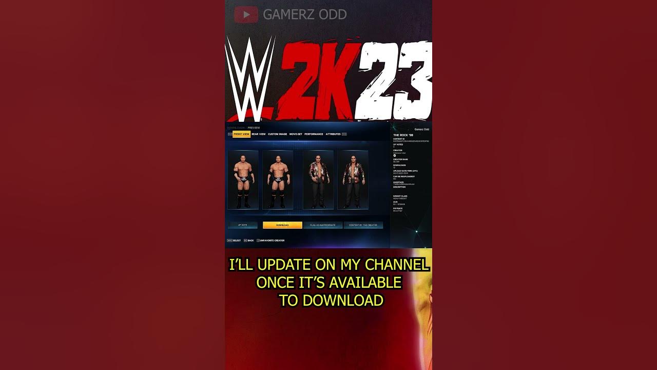 The rock 98 in wwe 2k23 community creations shorts youtube