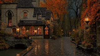 Follow the Wet Cobblestone Road to an Oldest Bookstore Ambience | Dark Academia Retreat