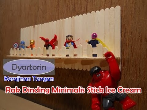 Kreasi Rak  Dinding Minimalis Dari  Stick Ice Cream YouTube