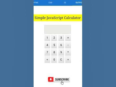 Create Simple Calculator Using Javascript #SimpleCalculator #short # ...