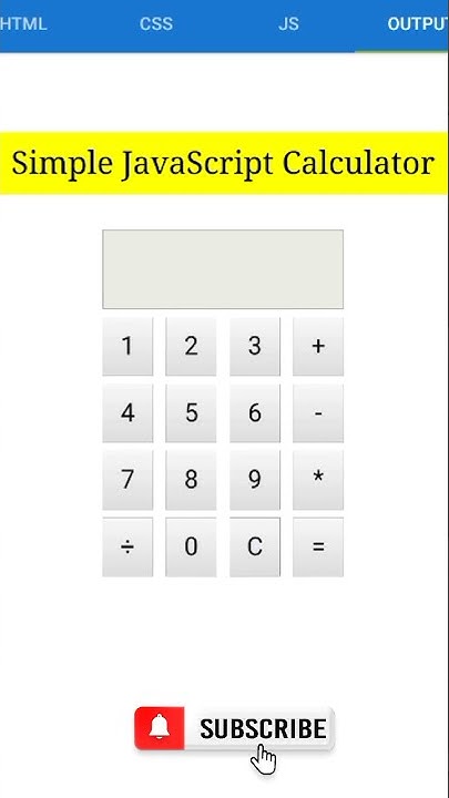 Create Simple Calculator Using Javascript #SimpleCalculator #short # ...
