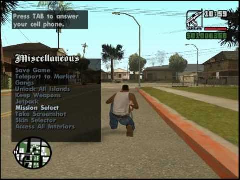 скачать чит-меню для gta san andreas