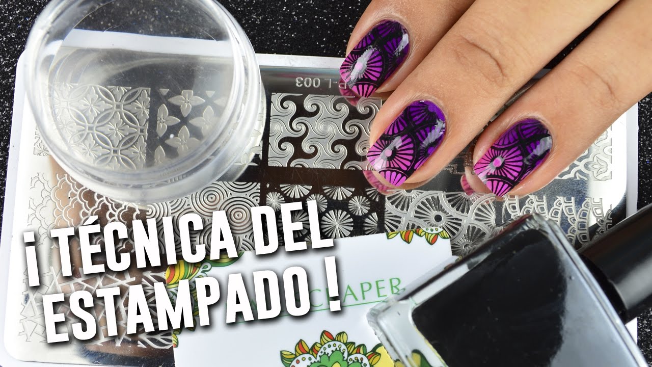 Técnica del estampado Stamping technique Enciclopedia del Nail Art 1 YouTube
