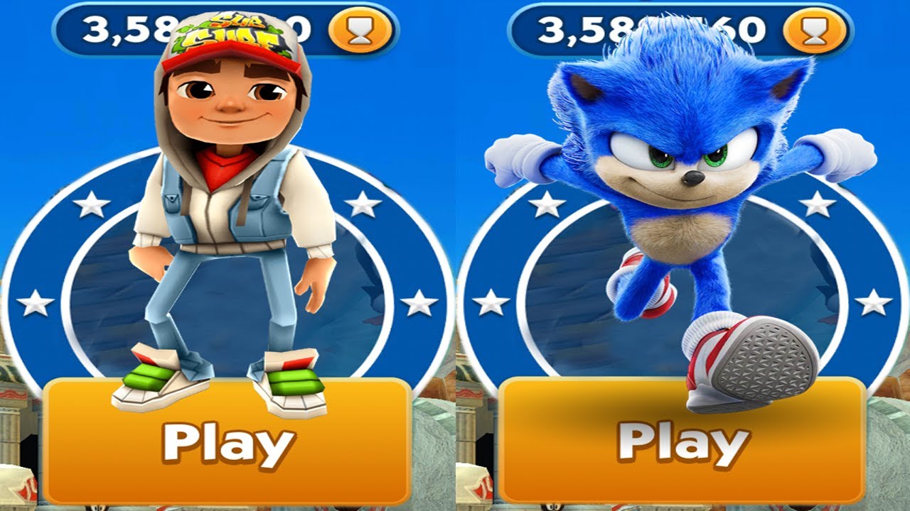 Sonic Dash Classic Version vs Subway Surfers Android Gameplay YouTube