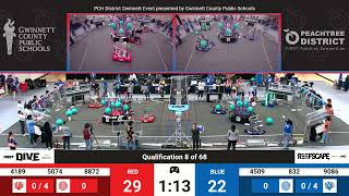 Qualification Match 8 - Overhead - 2025 PCH District - Gwinnett Event Presented by GCPS
