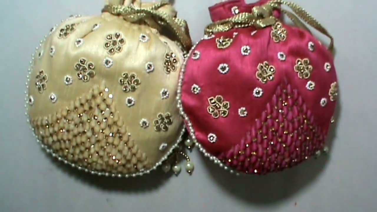 Handmade Women's Embroidered Potli Purse Bag