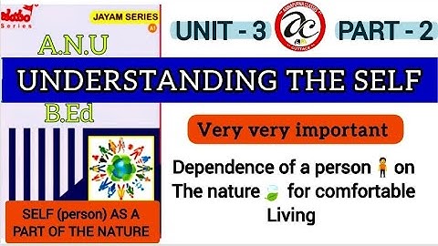 UNDERSTANDING THE SELF #3rdsem #unit2 #anu #understandingtheself #acharyanagarjunauniversity