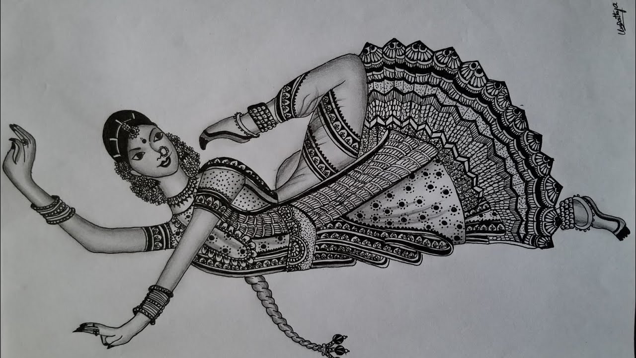 How to draw MANDALA ART inspired by Indian traditional dance