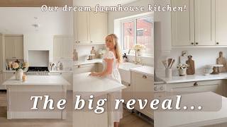 THE BIG REVEAL | Farmhouse kitchen renovation shaker style mussel kitchen white quartz LVT flooring