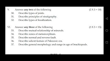 2nd puc geology 1st test 70+30 100 marks model question paper 2021