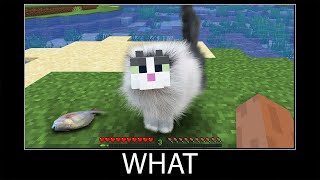 Minecraft wait what meme part 143 realistic minecraft cat wool