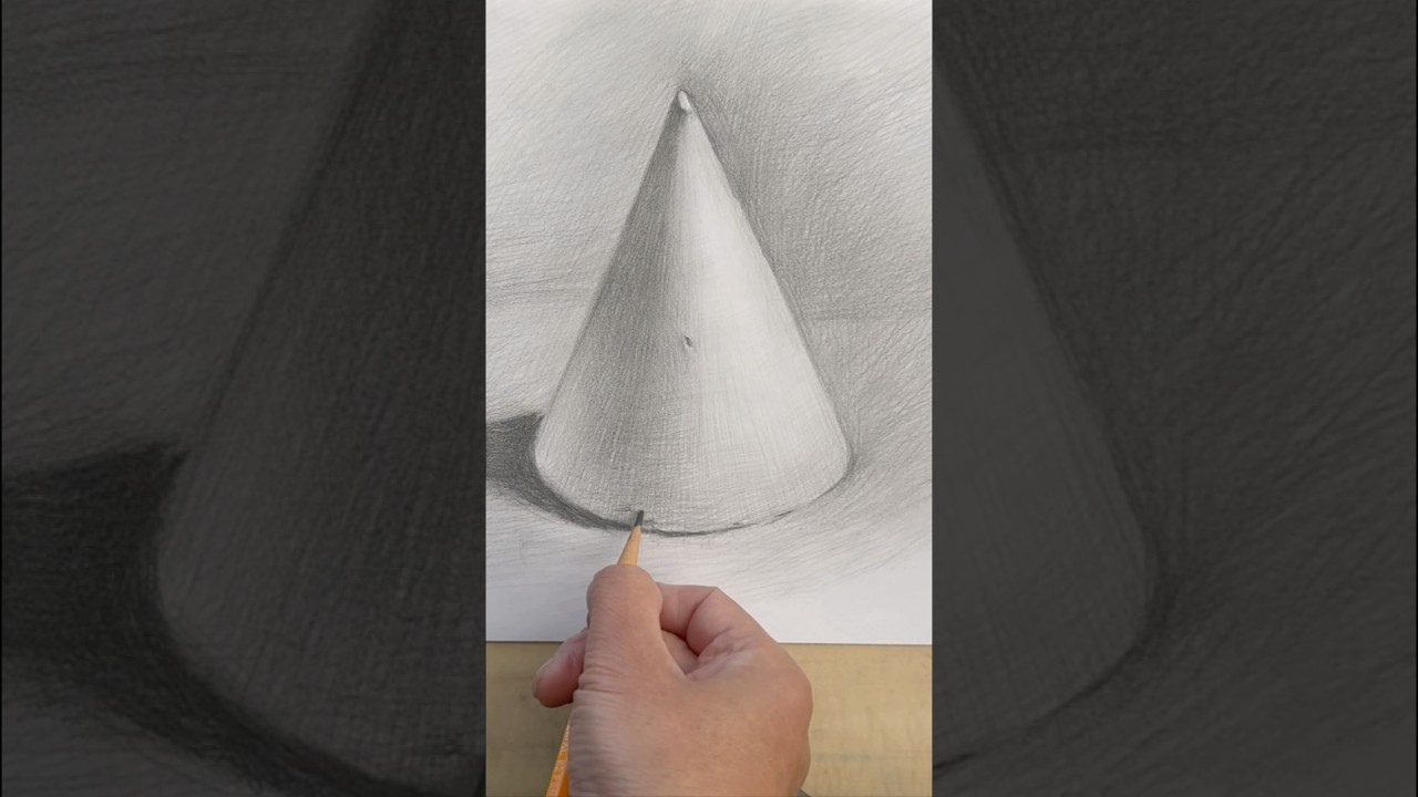 Process How to Draw a Simple Cone Sketch / Beginner-Friendly Tutorial / Basic sketch modeling
