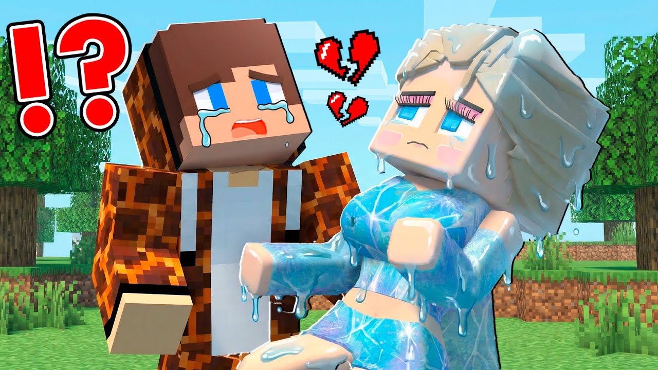 JJ and Frozen ELSA - SAD LOVE STORY in Minecraft - Maizen
