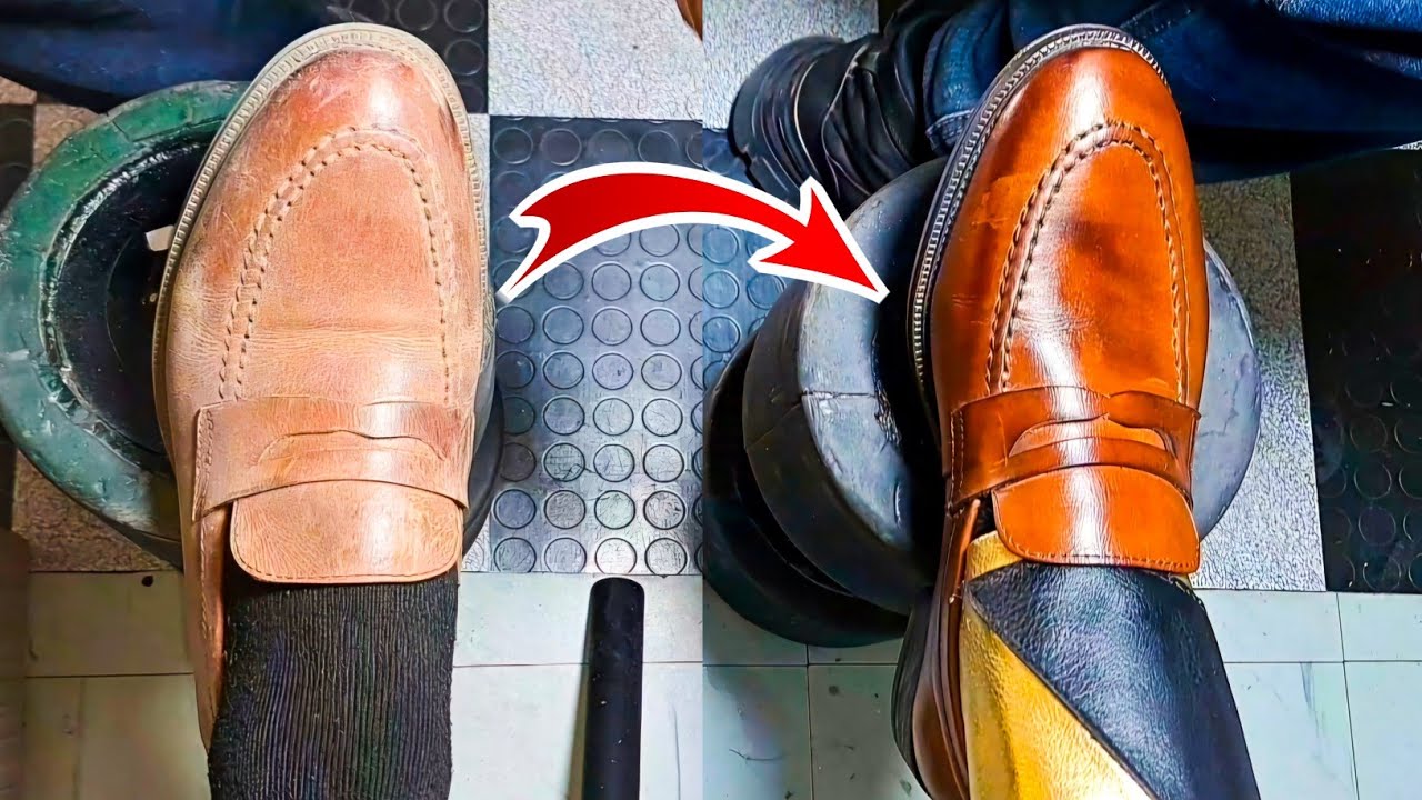 Relaxing Shoe Shine ASMR | Dusty Light Brown Leather Restored 