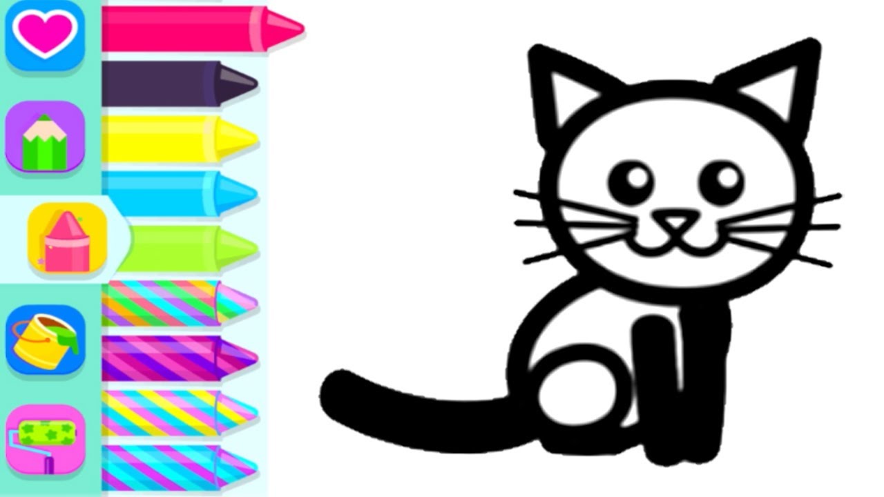 Как нарисовать милого котенка? - Пошаговое рисование животных - Игры-рисунки для детей младшего в...