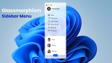 Glassmorphism Sidebar Menu Using HTML CSS  and JavaScript