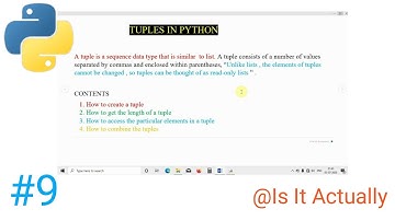 What are tuples in python programming/tuples in python coding/different operations on tuples in pyth