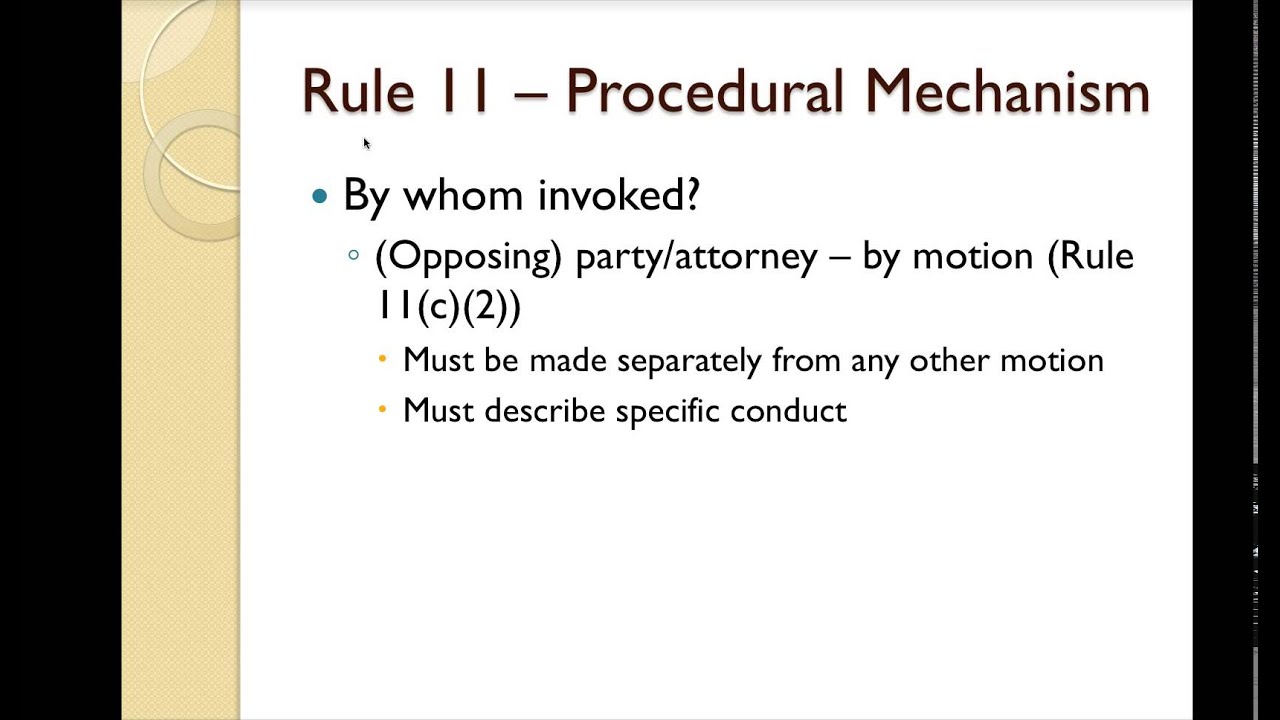 Rule 11 Video Lecture
