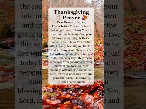 The Prayer of Thanksgiving — Cultivating a Grateful Heart 1 YouTube video thumbnail