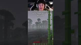 I only added a huge dinosaur #minecraft #dinosaur #troll #girlfriend #mods #funny #shorts #viral