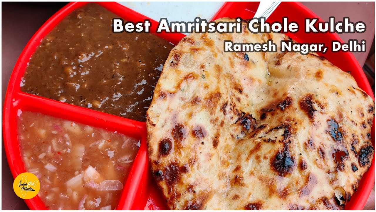 Best Amritsari Chole Kulche At Ramesh Nagar l Delhi Street Food | INDIA EAT MANIA