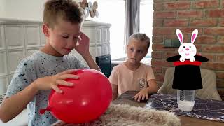 Magic tricks with Thomas and Elis 4K - education video for kids - Physics