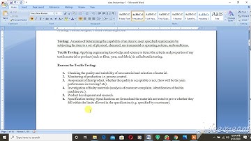 #Textile #Testing and #Quality Control-I#(TTQC -I), Lecture#01 part-2