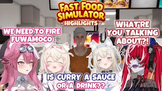 FuwaMoco Bring CHAOS Into The Kitchen With Ollie and Raora【 Fast Food Simulator HIGHLIGHTS 】