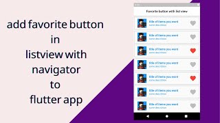 add favorite button in listview with navigator to flutter app