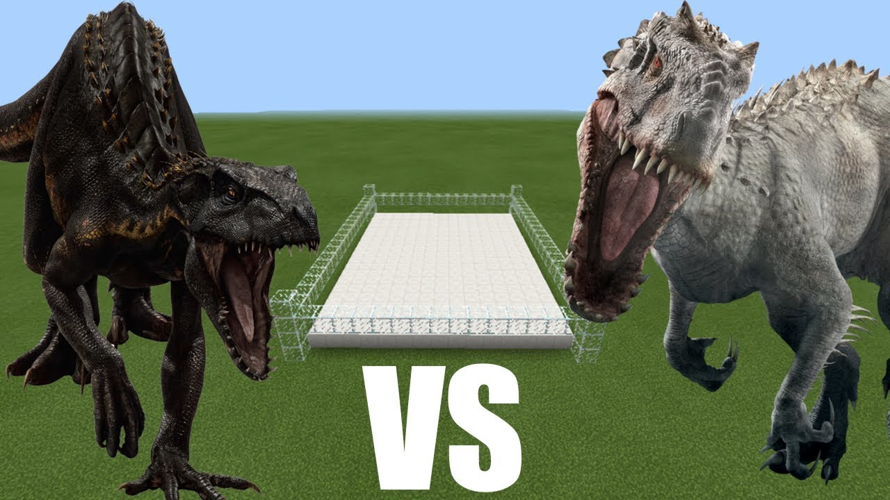 Mcpe Indoraptor Vs Indominus Rex Youtube