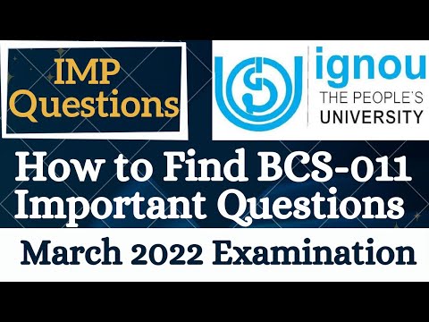 BCA 1 Semester | How To Find BCS-011 Important Questions | March 2022 Exam Update | All Exam Update.