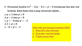persamaan kuadrat memiliki akar kembar dan dua akar real berbeda sma