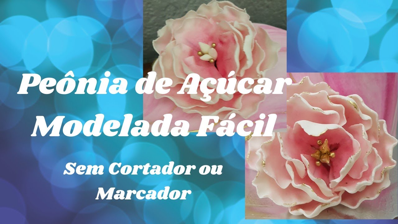Peônia de açúcar fácil sem cortador