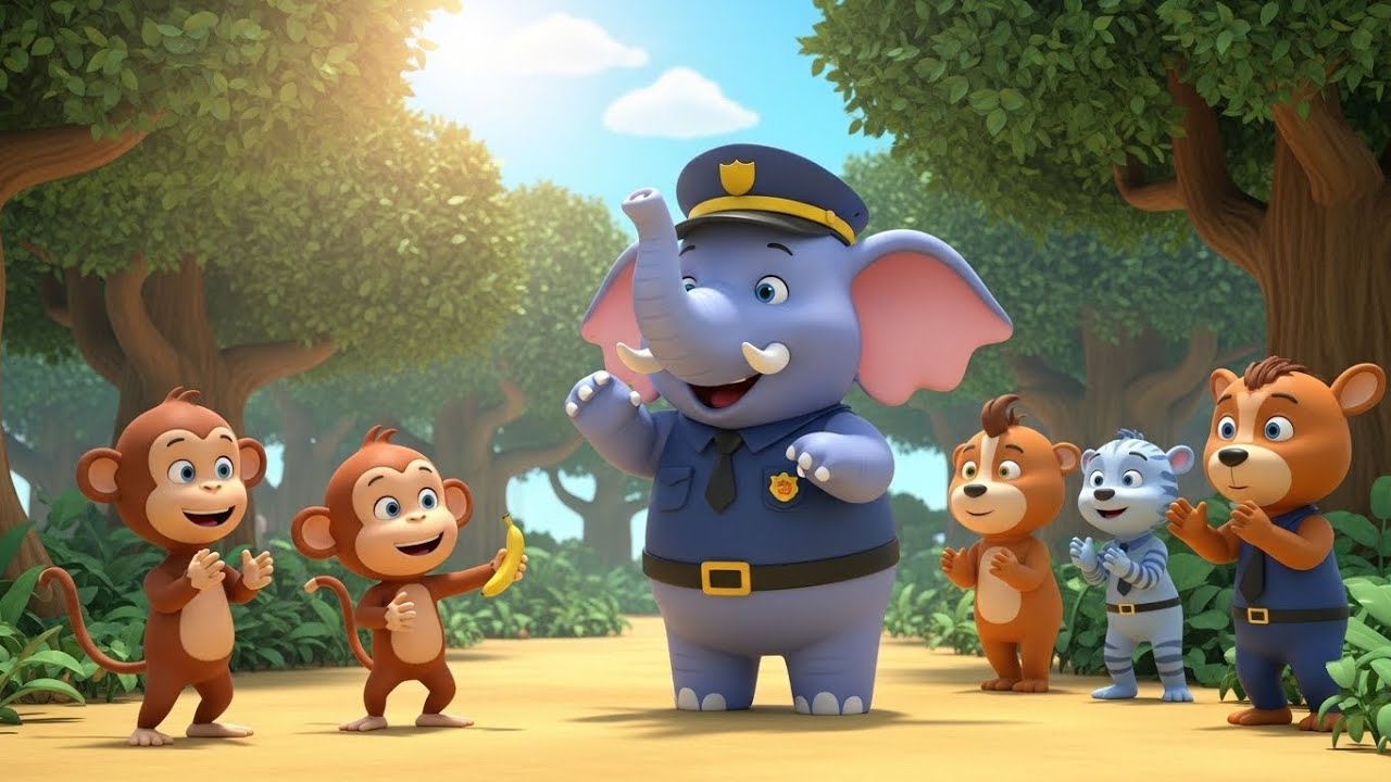 Jungle Police vs Cheeky Monkey 🐵🚨 | Fun Baby Songs & Nursery Rhymes for Kids | jungle police song