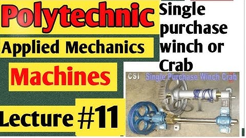 Machines(मशीने।)applied mechanics Polytechnic 2nd  Semester