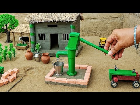 mini tractor making mini hand pump science project | DIY how to make cow shed