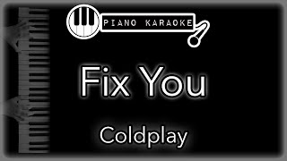 Fix You - Coldplay - Piano Karaoke Instrumental chords