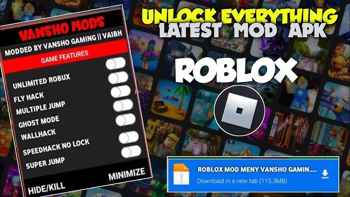 MOD MENU ROBUX GRÁTIS TUDO INFINITO TUDO LIBERADO NO ROBLOX ATUALIZADO -  LINK DIRETO VIA MEDIA FIRE 